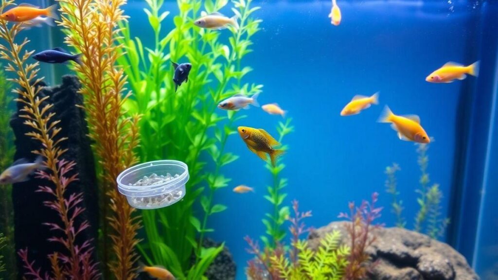 cuidados-ao-oferecer-alimentos-vivos-no-aquario