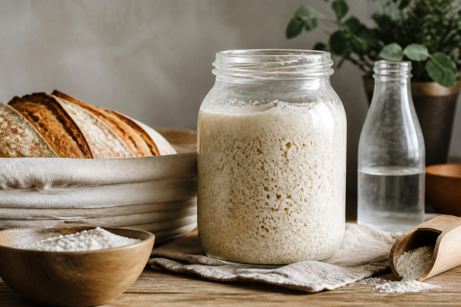 Como controlar a acidez do fermento natural levain