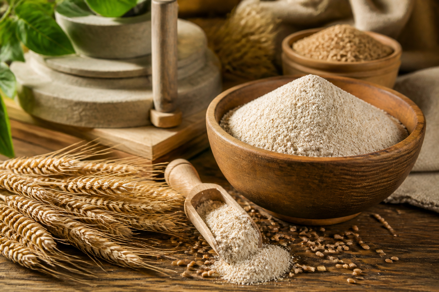 Farinha de trigo integral orgânica: a força da moagem lenta