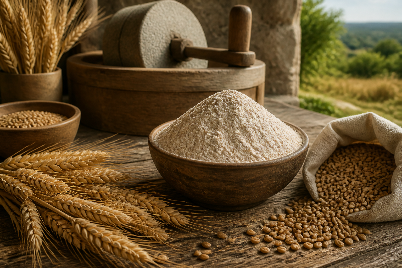 Farinha de trigo integral orgânica: segredo da moagem artesanal
